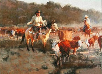 originale - cowheards auf Grünland Originale Westernkunst
